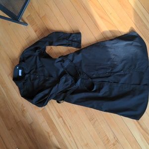 Black long sleeve cotton blouse dress